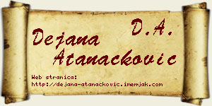 Dejana Atanacković vizit kartica